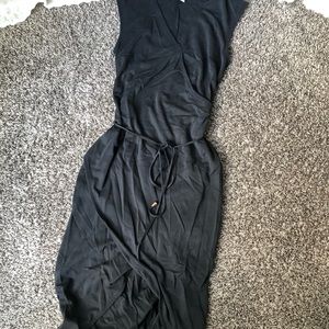Black midi wrap dress